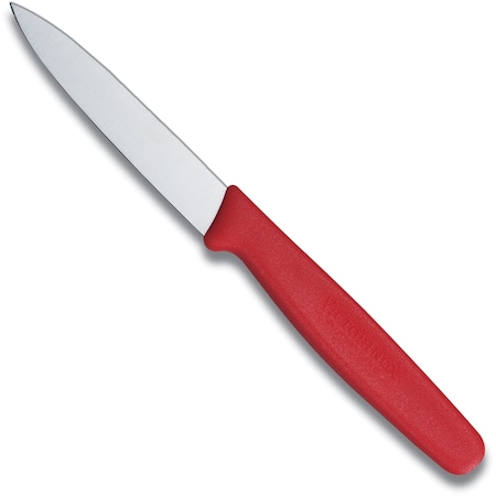 Swiss Army Brands Victorinox 40601 Kitchen Red Paring - Small Handle, Spear Point, 30.25In Blade, Straight Edge VIC-5.0601.S